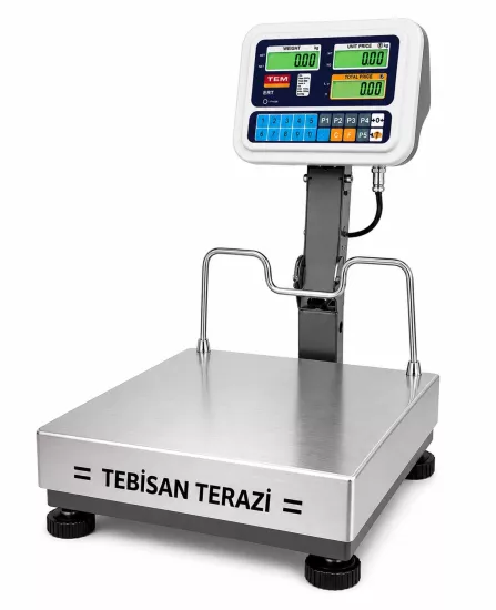 TEM ERT 150 Kg 20/50 Gr Fiyat Hesaplamalı Baskül | LCD Katlanır Boyun 35x40 Pazarcı Terazisi | TEBİSAN TERAZİ