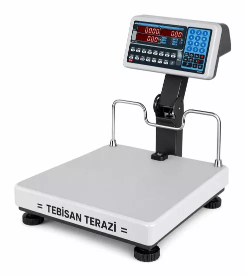 TEM TEB 150 Kg 20/50 Gr Fiyat Hesaplamalı Baskül | LED Katlanır Boyun 35x40 Pazarcı Terazisi | TEBİSAN TERAZİ