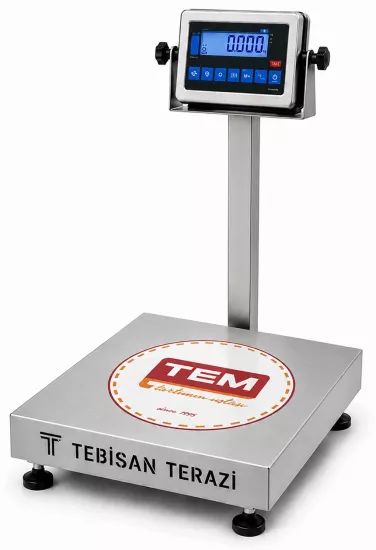 TEM TEB 150 Kg 50 Gr Paslanmaz Baskül | 30x40 Endüstriyel Tartım Terazisi | TEBİSAN TERAZİ