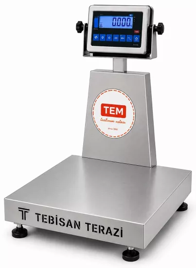 TEM TEB 150 Kg 50 Gr Paslanmaz Baskül | 40x50 Endüstriyel Tartım Terazisi | TEBİSAN TERAZİ