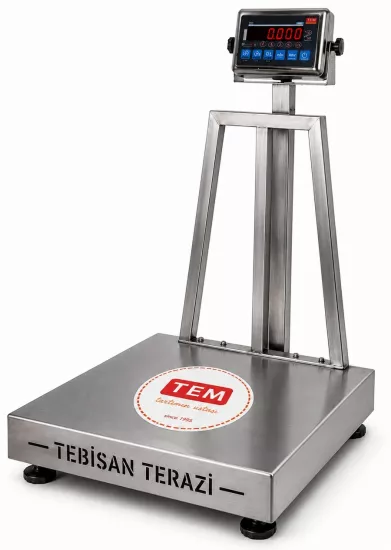 TEM TEB 600 Kg 200 Gr Full Paslanmaz Baskül | 70x80 Endüstriyel Tartım Terazisi | TEBİSAN TERAZİ