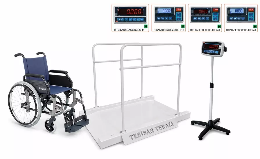 TEM TEB Onaylı Medikal Diyaliz Baskülü 300 Kg 100 Gr 96x138 Çift Rampa | Hastane Tipi Baskül – TEBİSAN TERAZİ