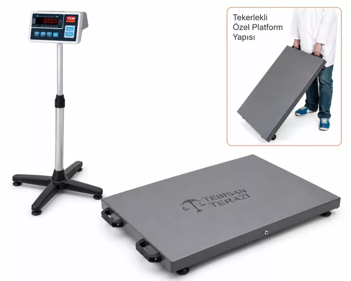 TEM TEB Veteriner Hayvan Tartım Baskülü 150 Kg 50 Gr 65x95 | Profesyonel Klinik Baskül – TEBİSAN TERAZİ