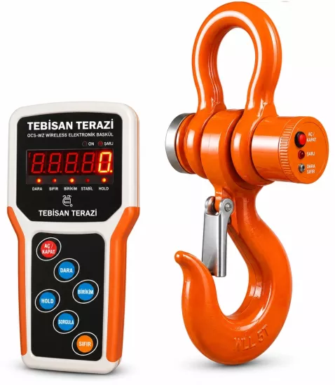 TEM CSH-WD 3 Ton 1 Kg Vinç Baskülü | Kablosuz Uzaktan Kumandalı Kancalı Çengel Askı Tipi Terazi | TEBİSAN TERAZİ
