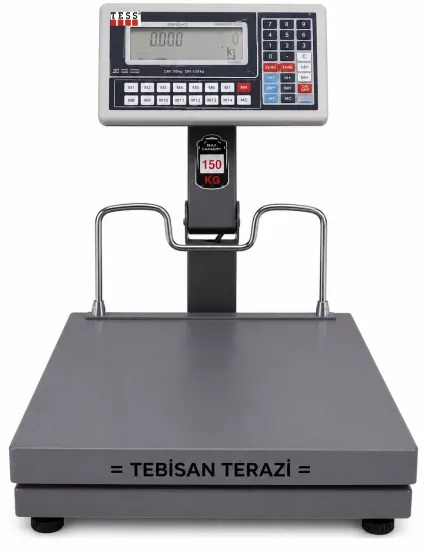 TESS FH 150 Kg 20/50 Gr Fiyat Hesaplamalı Baskül | LCD Katlanır Boyun 45x45 Pazarcı Terazisi | TEBİSAN TERAZİ