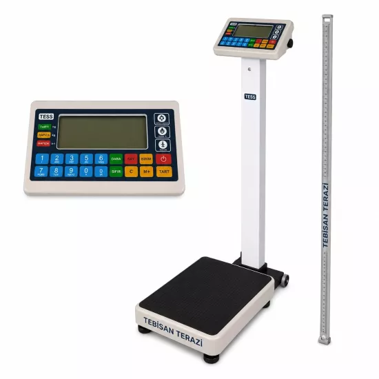 TESS BMI RP Kilo Boy Ölçer Baskül 300 Kg 50 Gr 35x40 | Medikal BMI Tartım Baskülü – TEBİSAN TERAZİ