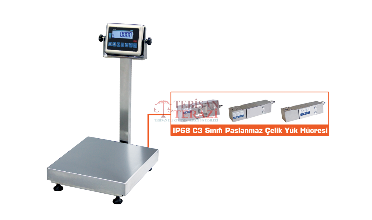 TEM TEB 300 KG 100 GR FULL PASLANMAZ TARTIM BASKÜLÜ 60X70