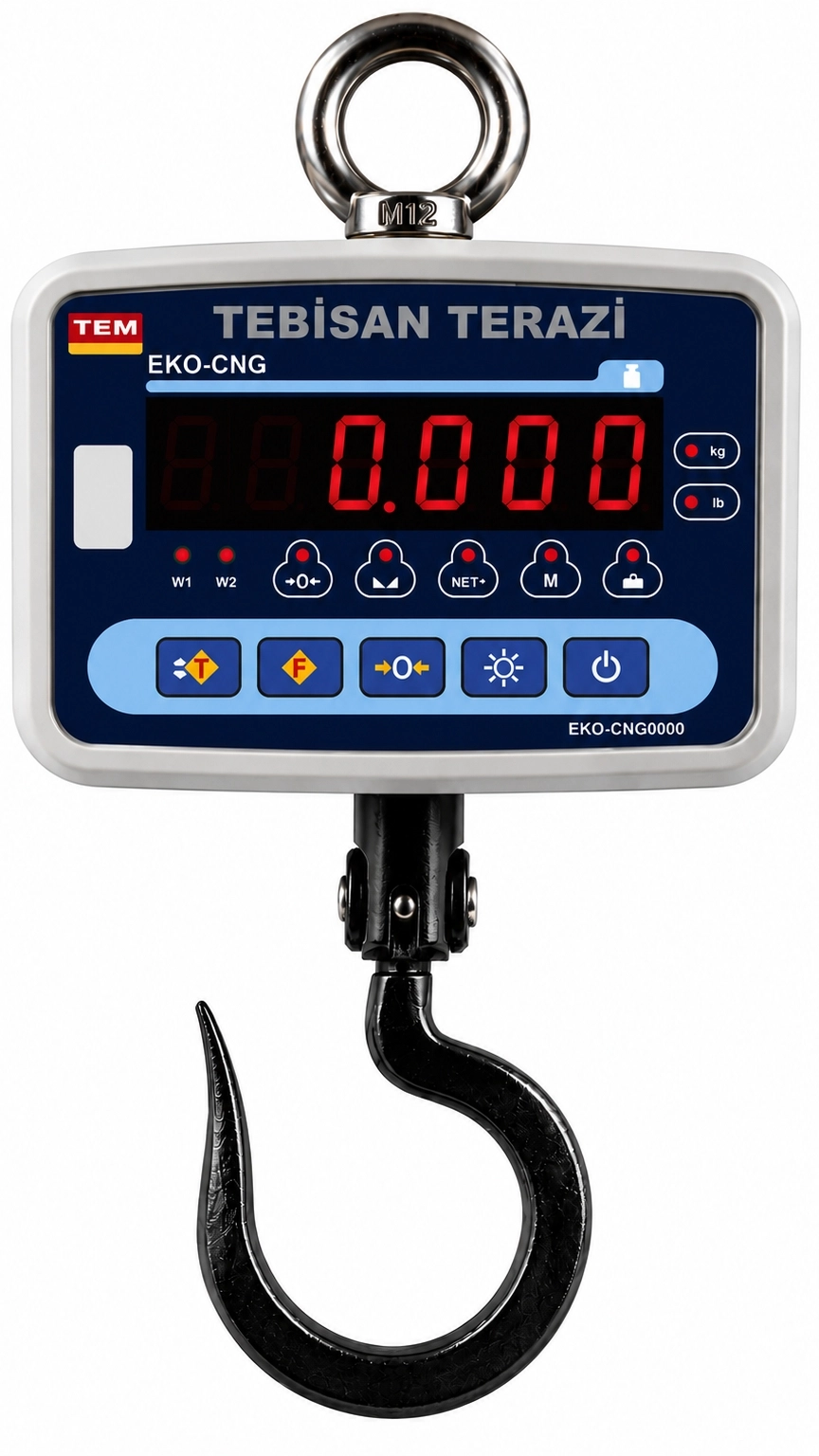 TEM ÇENGEL BASKÜLÜ 500KG 200GR KASAP KANCALI TARTIM EKO