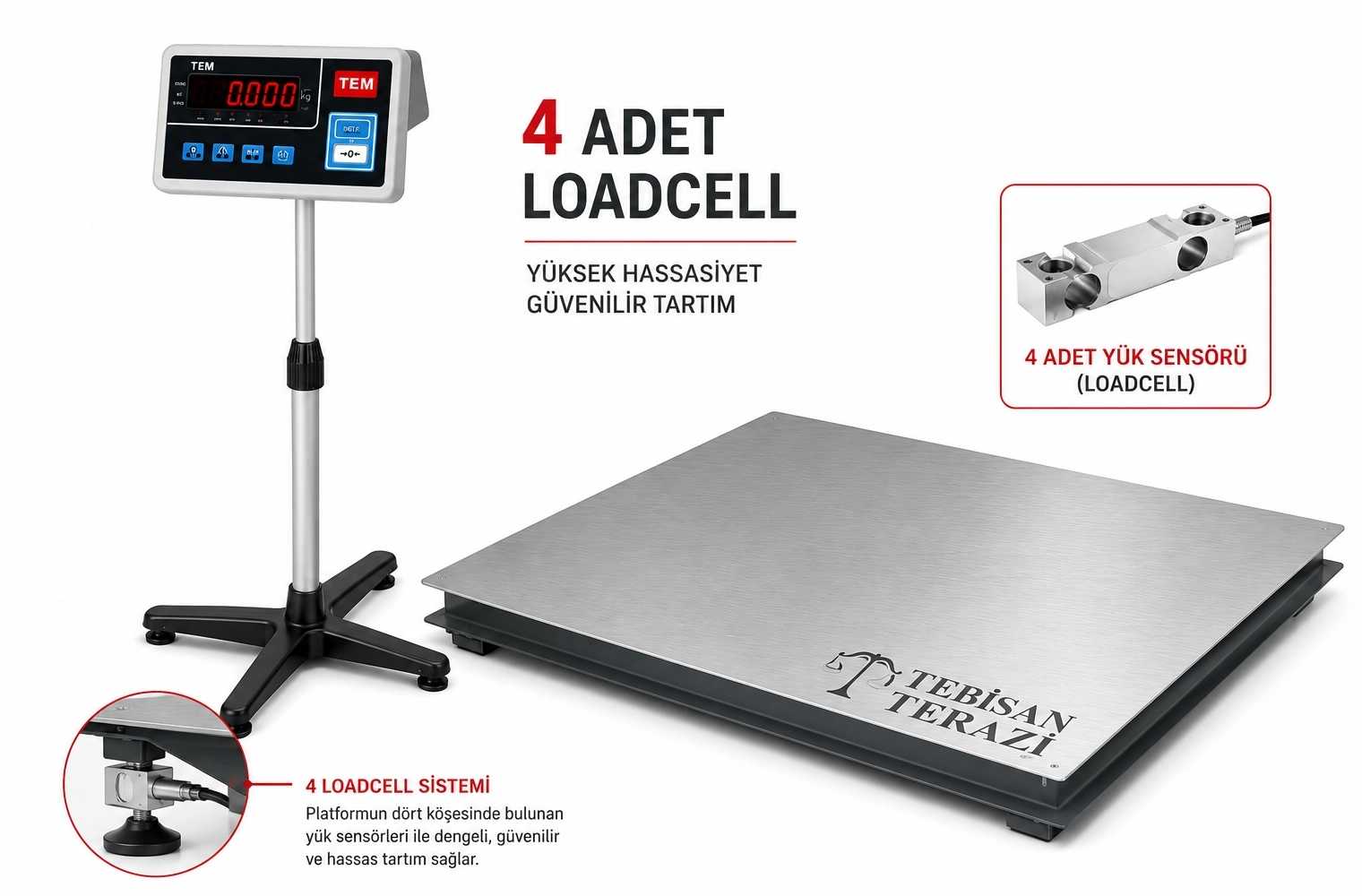 TEM MLB 1500KGx500GR 100x110 AĞIR HİZMET TİPİ BASKÜL