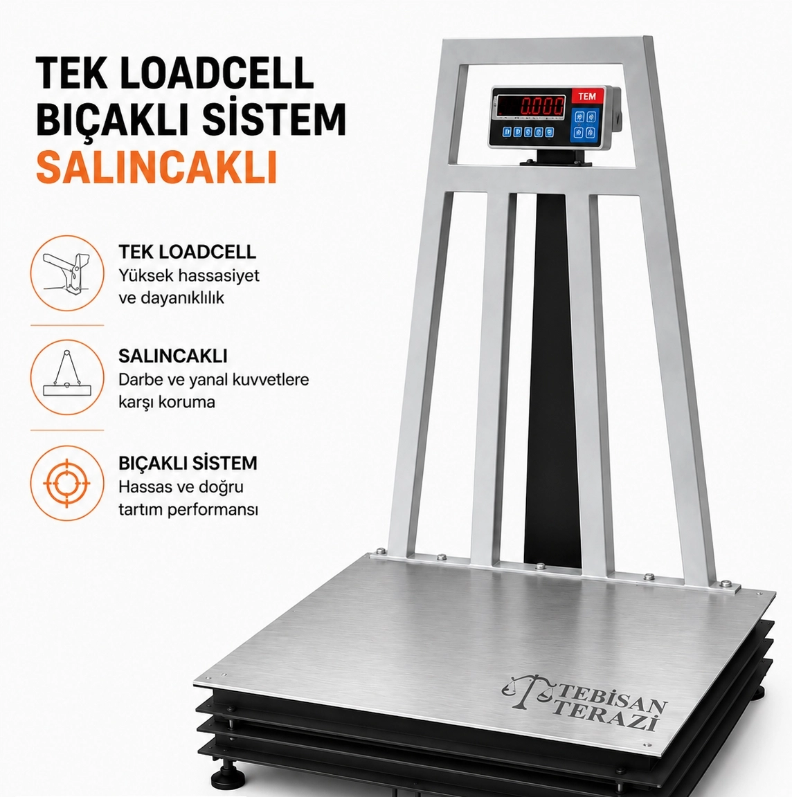 TEM AHT 3000KGx1KG 150x200 AĞIR HİZMET TİPİ BASKÜL