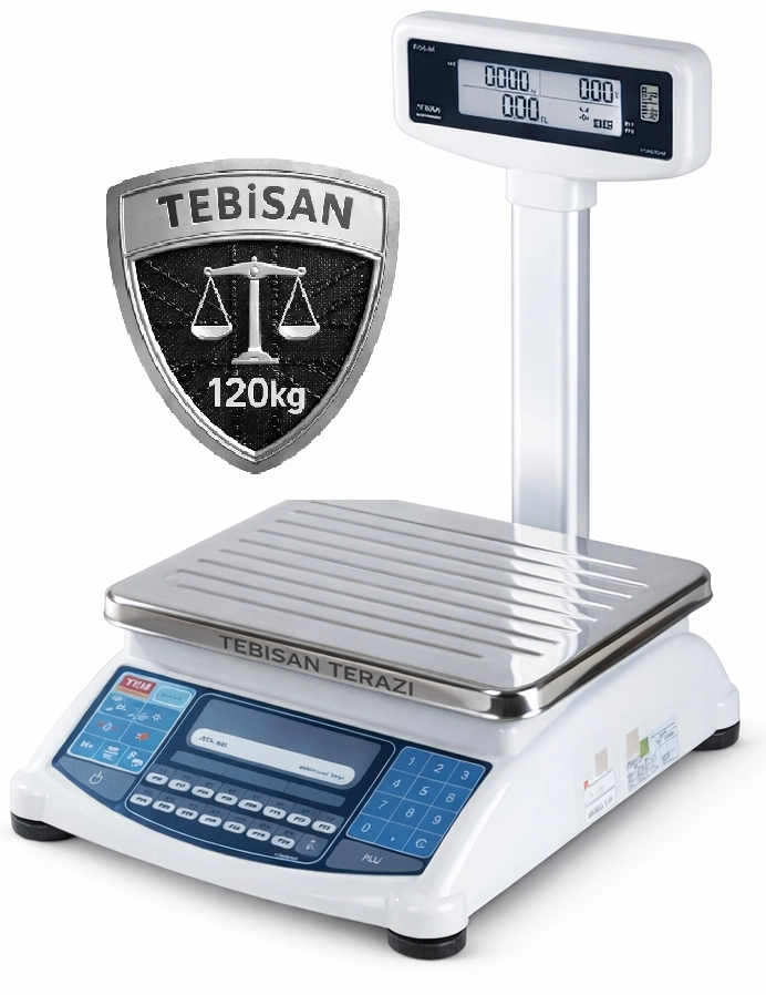 TEM ATA T BOYUNLU 120KG 20/50GR FİYAT HESAPLAMALI TERAZİ