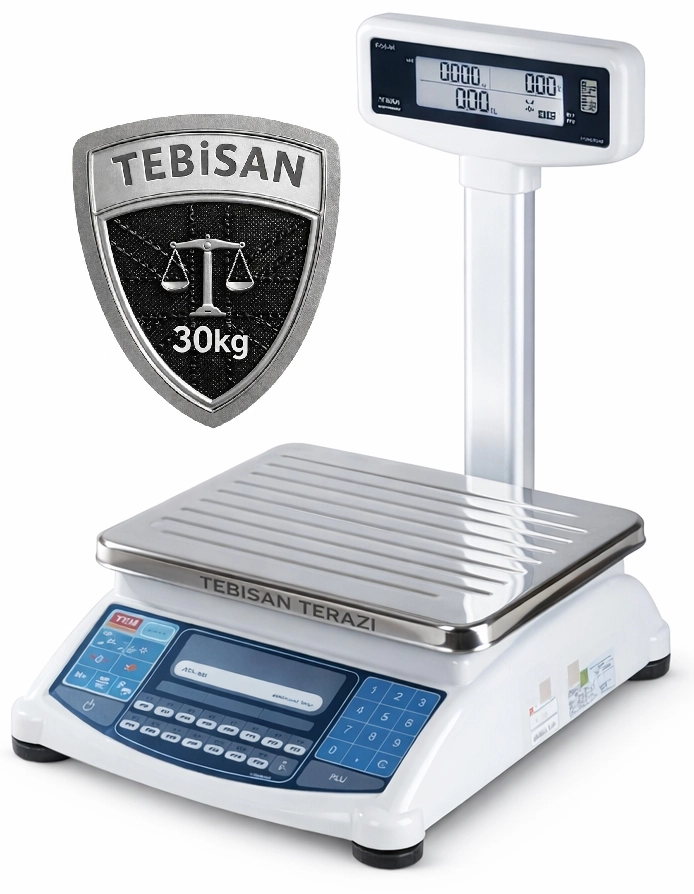 TEM ATA T BOYUNLU 30KG 5/10GR FİYAT HESAPLAMALI TERAZİ