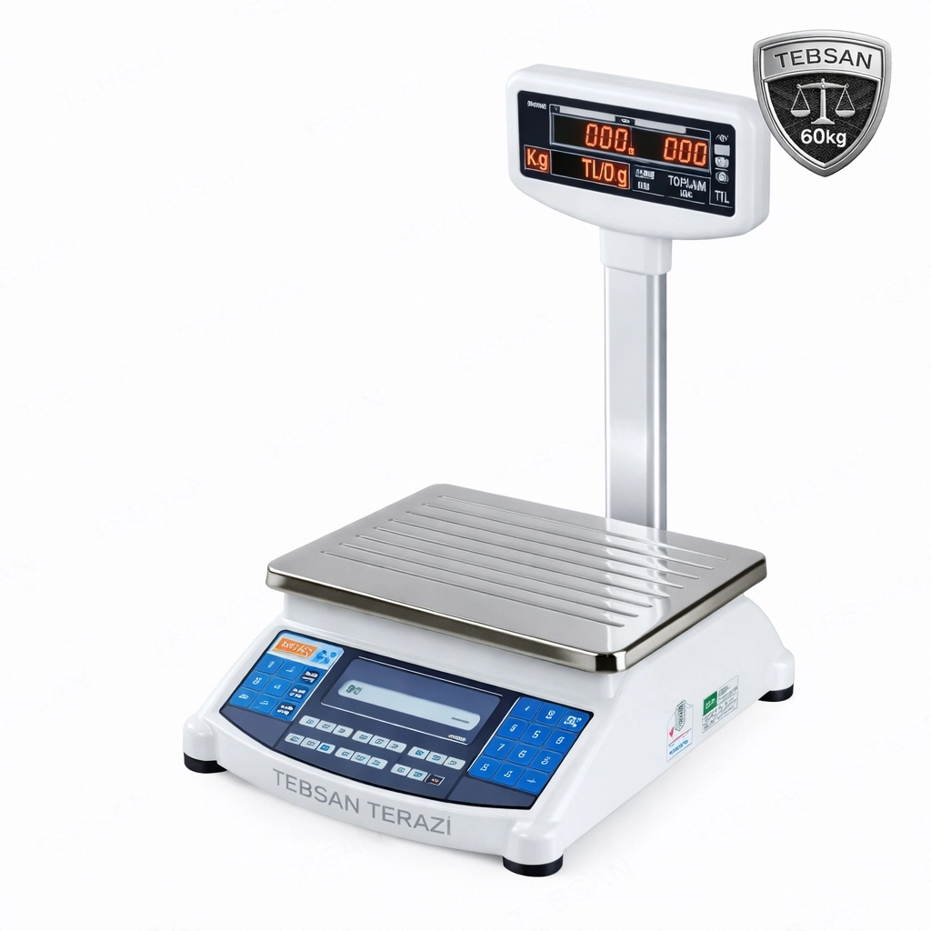 TEM ATA T BOYUNLU 60KG 10/20GR FİYAT HESAPLAMALI TERAZİ