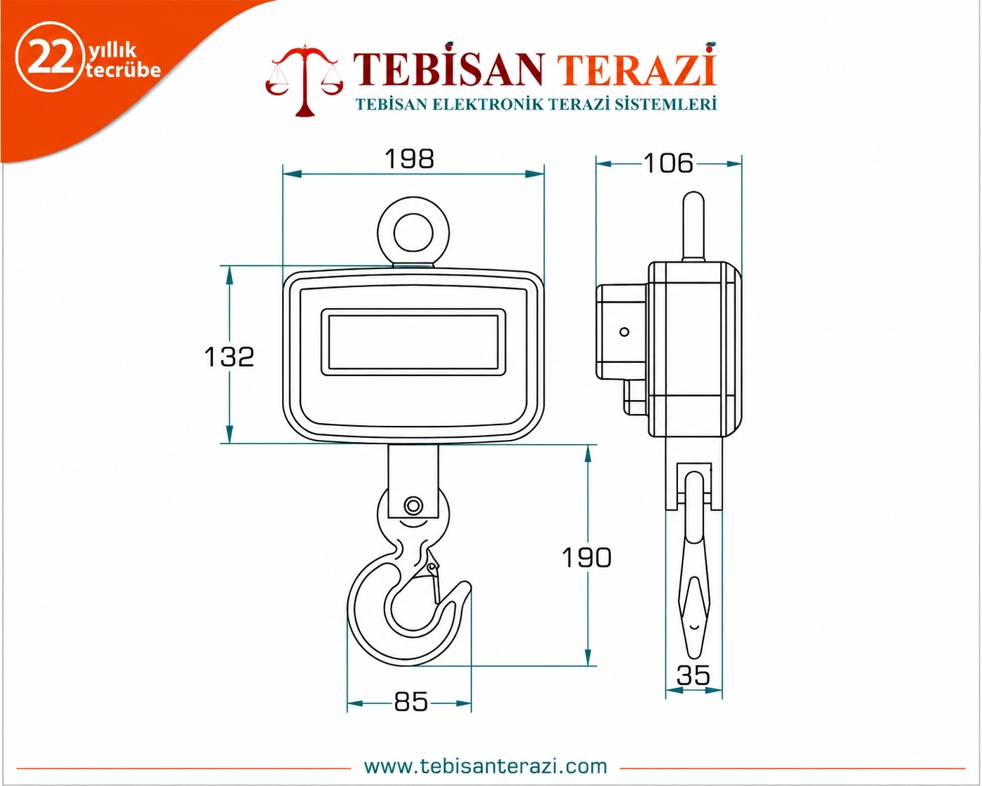 TEM ÇENGEL BASKÜLÜ 300KG 100GR TARTIM EKO
