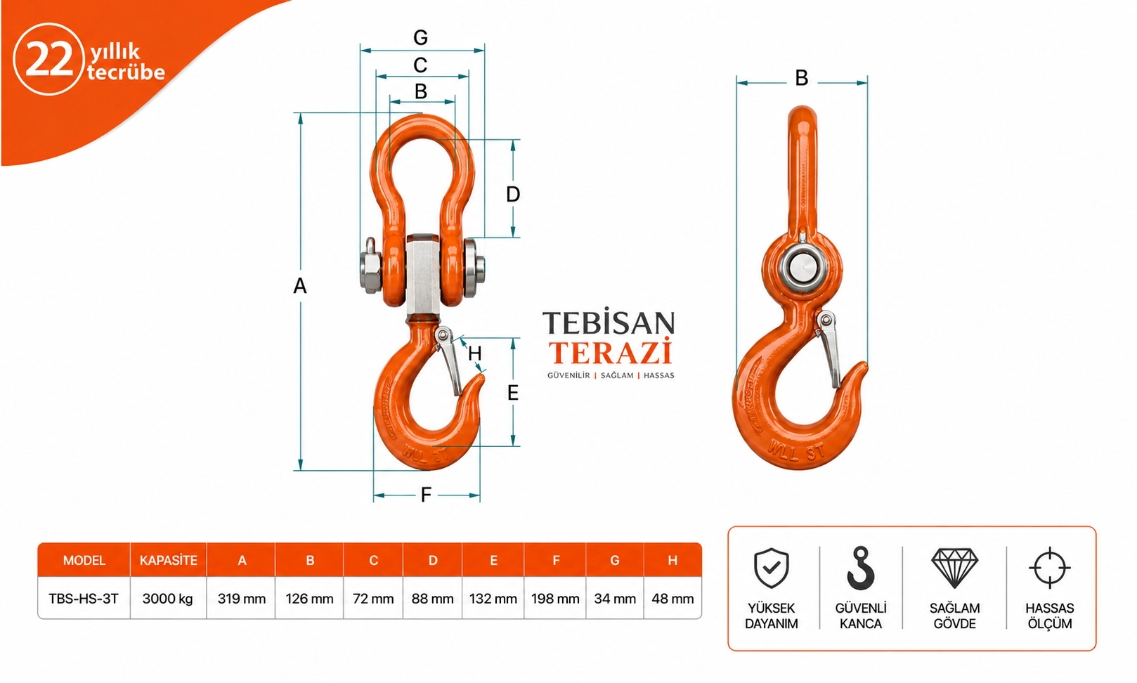 TEM VİNÇ BASKÜLÜ KUMANDALI YAZICILI 3TON 1KG TARTIM CSH-WP