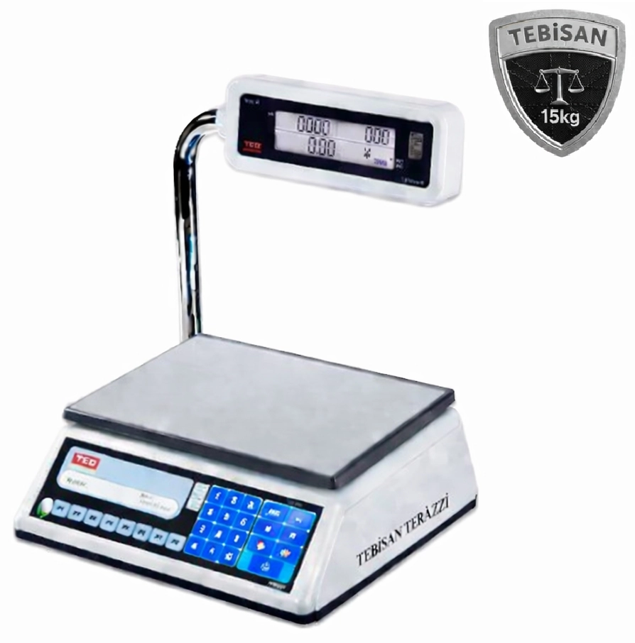 TEM EGE 15KG 2/5GR FİYAT HESAPLAMALI TERAZİ
