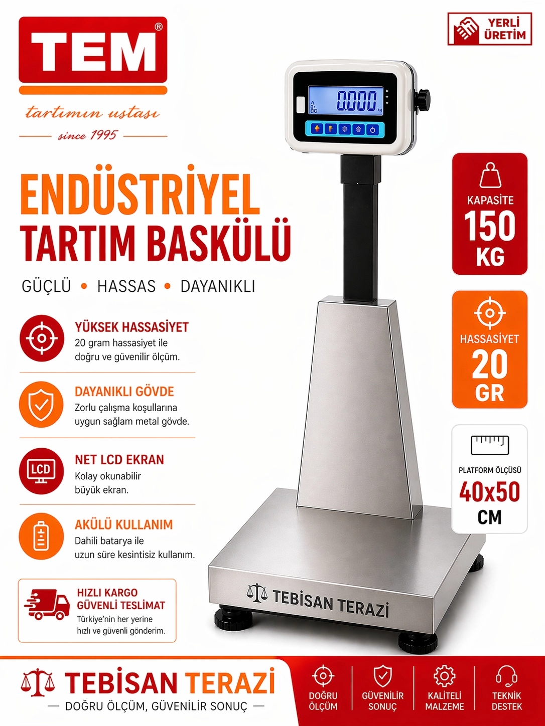 TEM EKO 150KG 20GR BASKÜL 40x50 CM