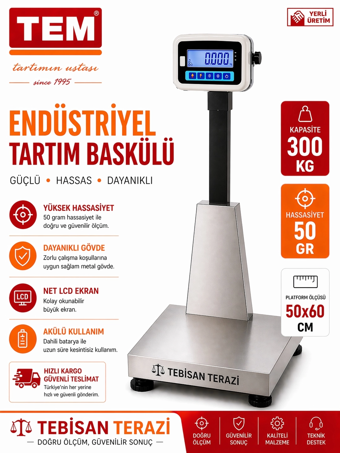 TEM EKO 300KG 50GR BASKÜL 50x60 CM