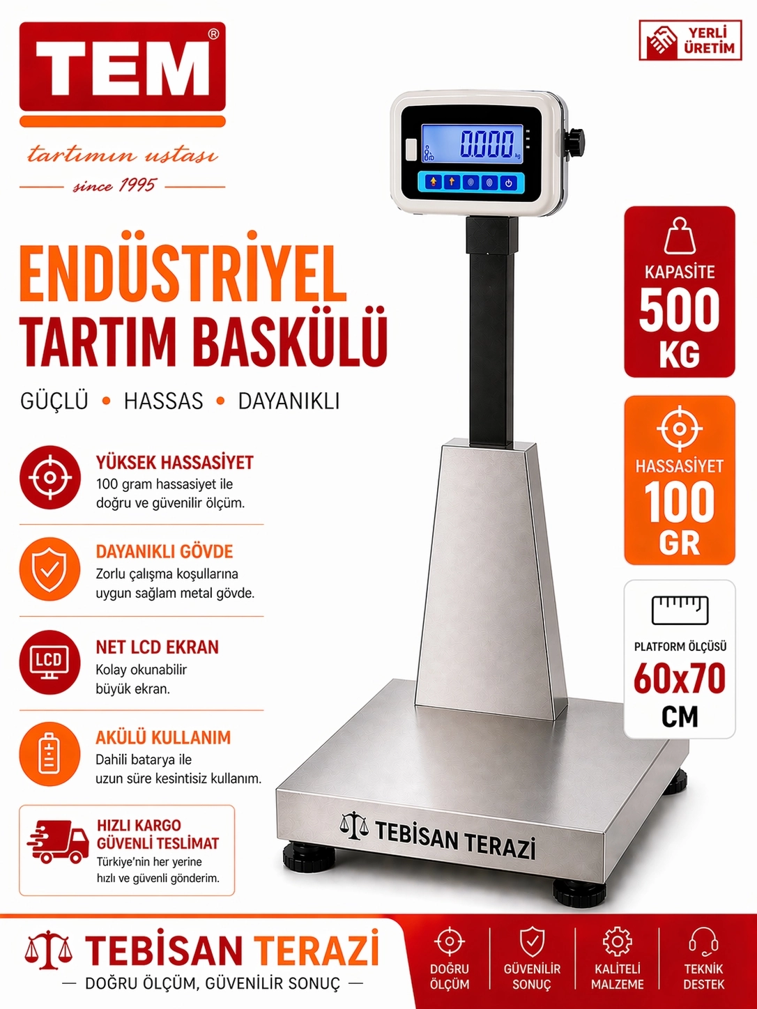 TEM EKO 500KG 100GR BASKÜL 60x70 CM