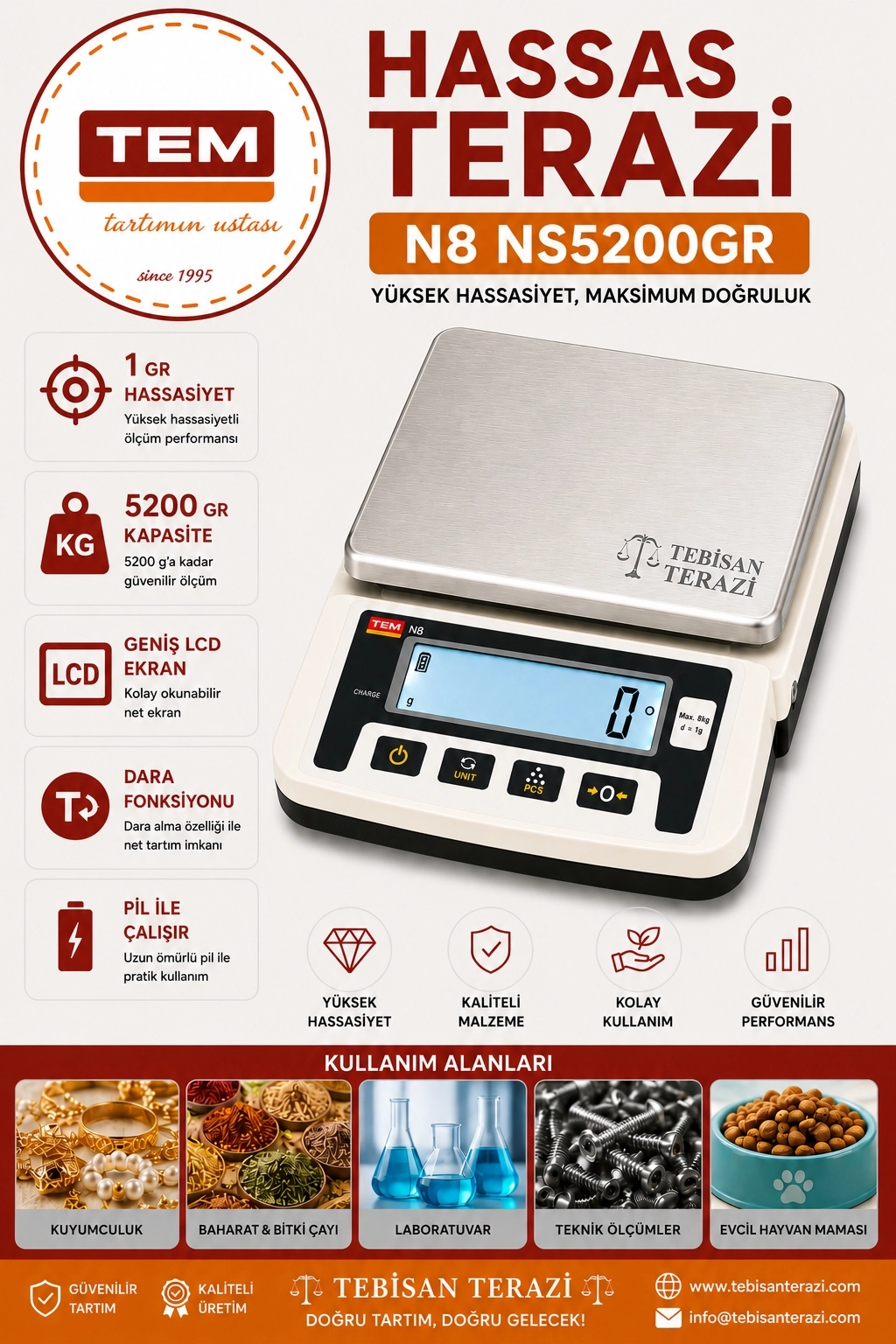 TEM NS5200GR 1GR HASSAS TERAZİ