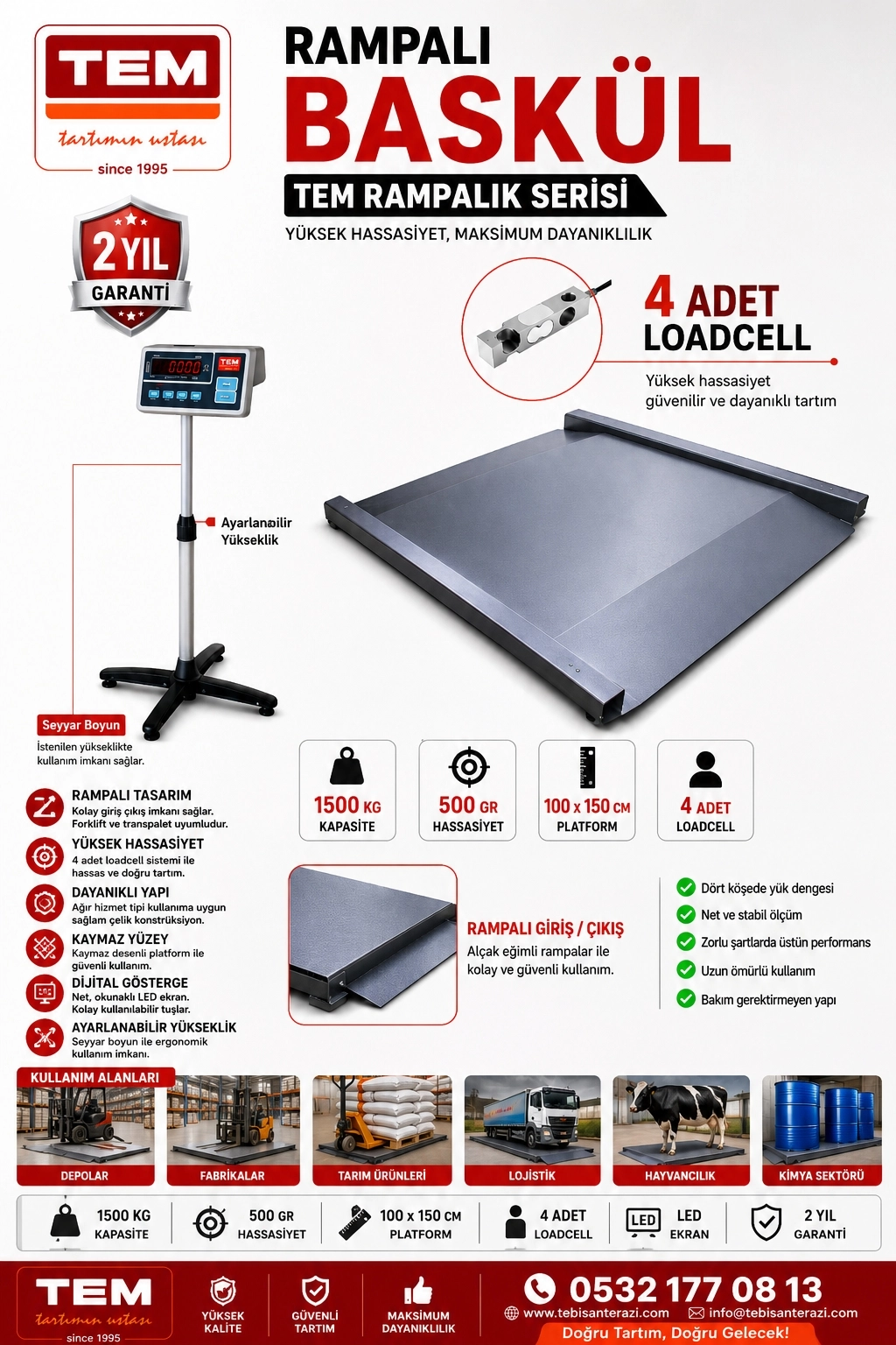 RAMPALI BASKÜL TEM 1500KGx500GR 100x150