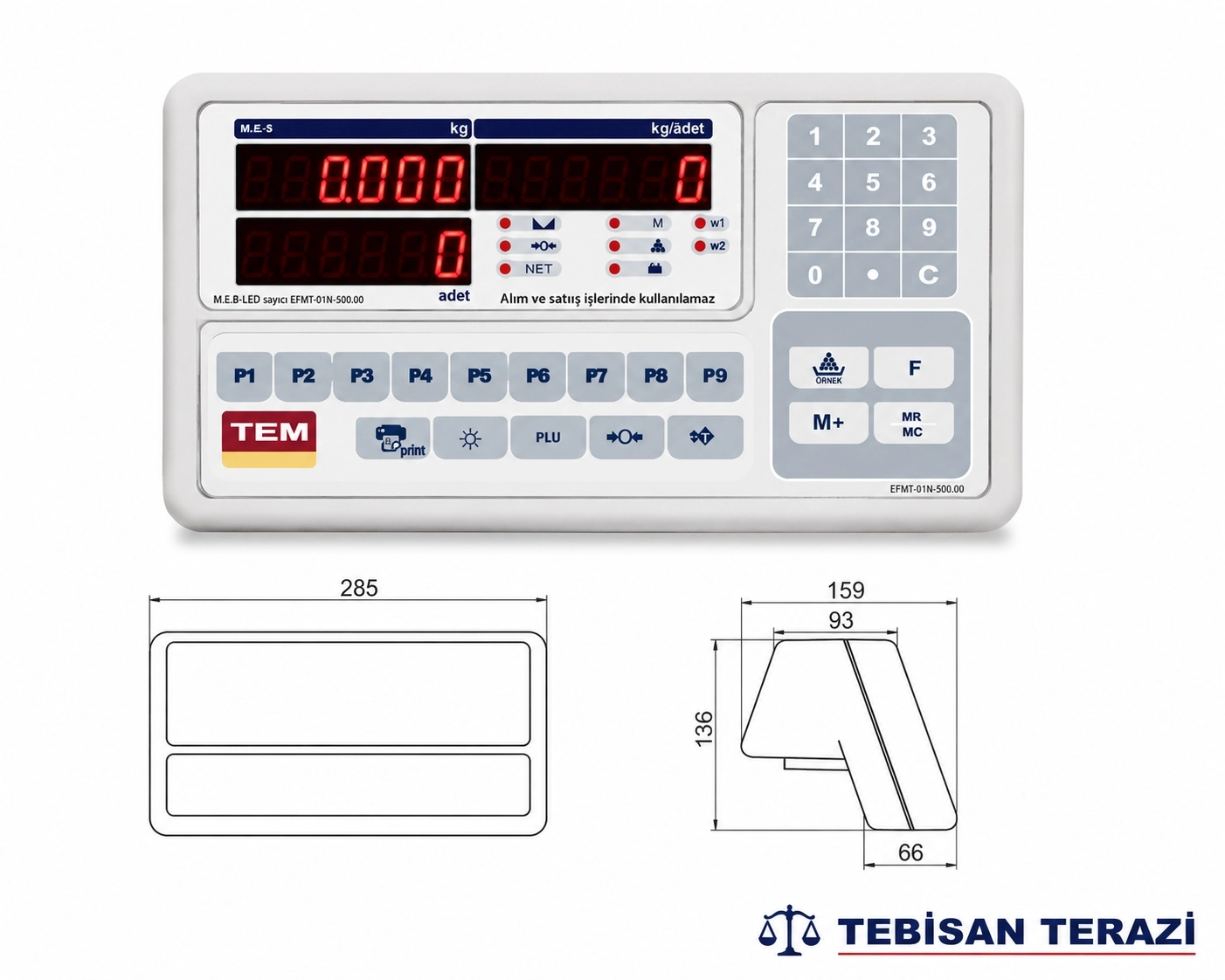 TEM MEB 2000 KG 1 KG SAYICI TRANSPALET BASKÜLÜ