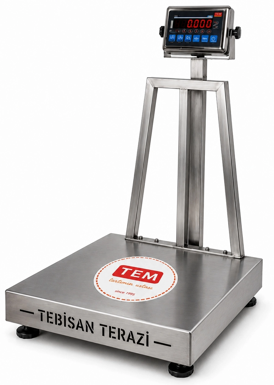 TEM TEB 600 KG 200 GR FULL PASLANMAZ TARTIM BASKÜLÜ 70X80